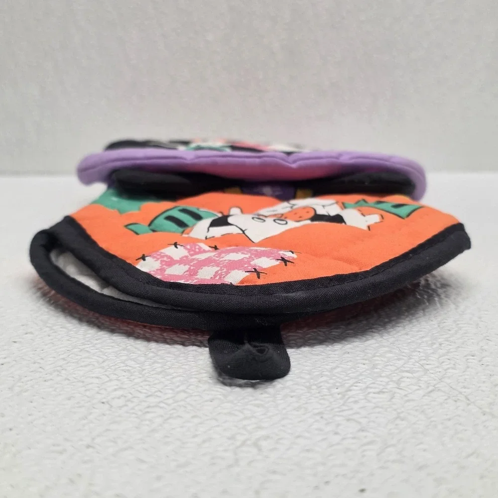 Vintage Black Cat Witch 3D Potholder Oven Mitt Halloween Boo!